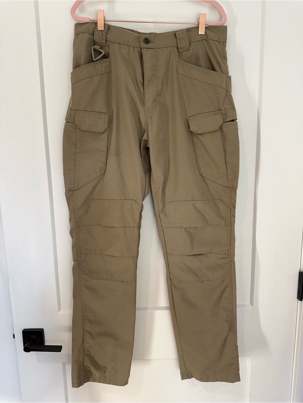 Men’s FlexCamo Tactical Cargo Pants Size Large Khaki Utility Outdoor Hiking